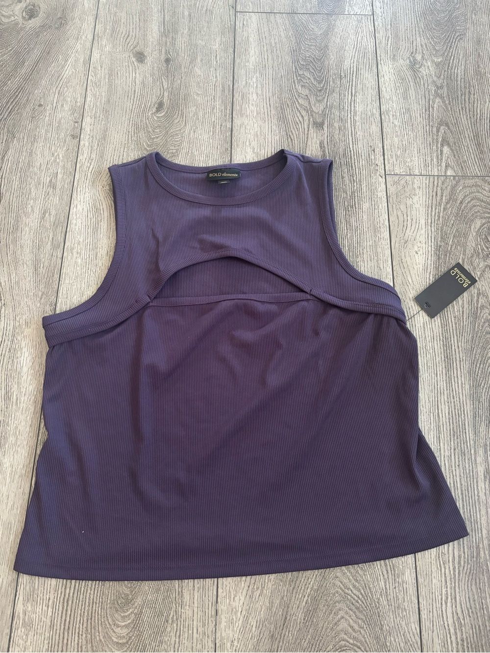 Bold Elements Women's Cutout Rib Tank Top - Deep Plum